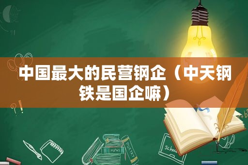 中国最大的民营钢企（中天钢铁是国企嘛）