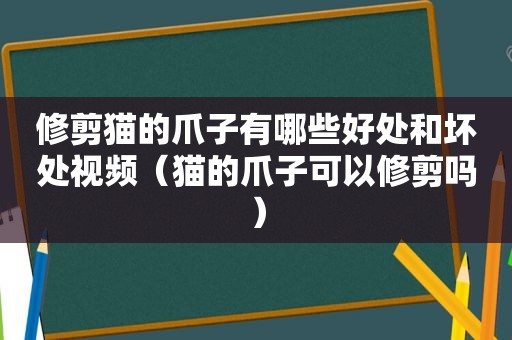 修剪猫的爪子有哪些好处和坏处视频（猫的爪子可以修剪吗）