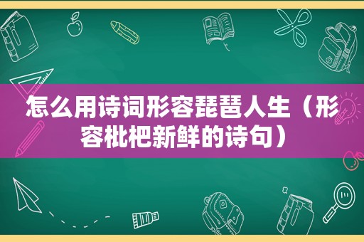 怎么用诗词形容琵琶人生（形容枇杷新鲜的诗句）