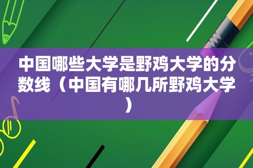 中国哪些大学是野鸡大学的分数线（中国有哪几所野鸡大学）