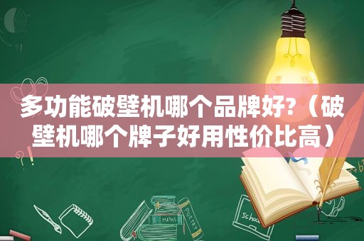 多功能破壁机哪个品牌好?（破壁机哪个牌子好用性价比高）