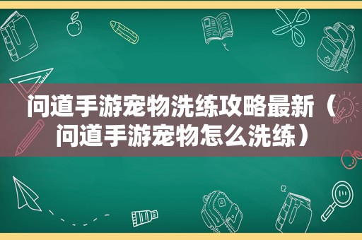 问道手游宠物洗练攻略最新（问道手游宠物怎么洗练）