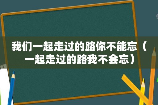 我们一起走过的路你不能忘（一起走过的路我不会忘）