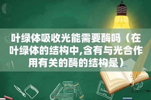 叶绿体吸收光能需要酶吗（在叶绿体的结构中,含有与光合作用有关的酶的结构是）