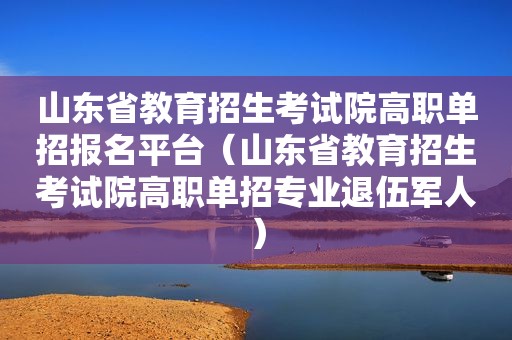 山东省教育招生考试院高职单招报名平台（山东省教育招生考试院高职单招专业退伍军人）