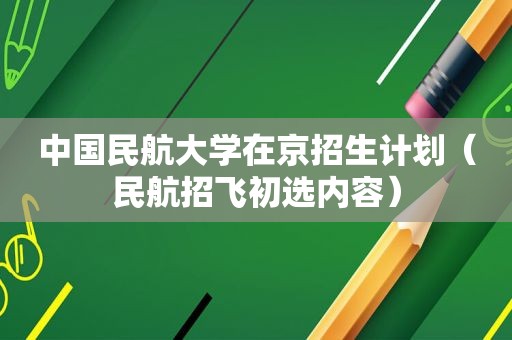 中国民航大学在京招生计划（民航招飞初选内容）