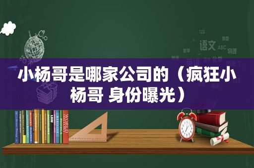 小杨哥是哪家公司的（疯狂小杨哥 身份曝光）