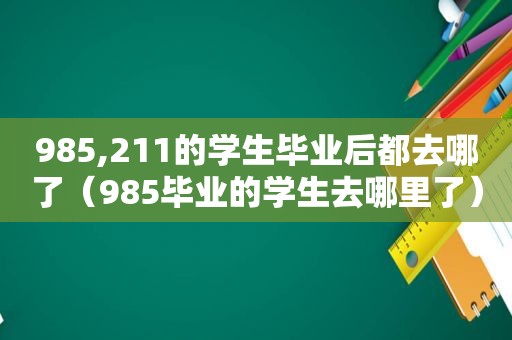 985,211的学生毕业后都去哪了（985毕业的学生去哪里了）