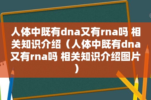 人体中既有dna又有rna吗 相关知识介绍（人体中既有dna又有rna吗 相关知识介绍图片）