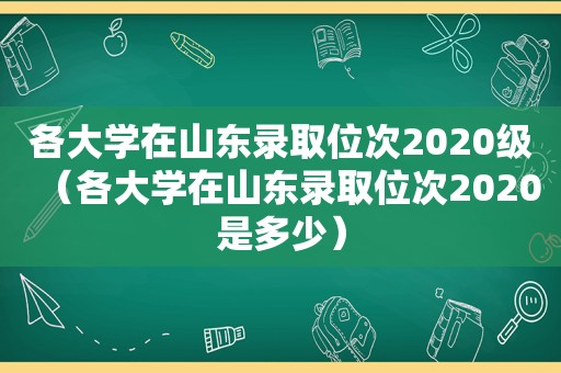 各大学在山东录取位次2020级（各大学在山东录取位次2020是多少）