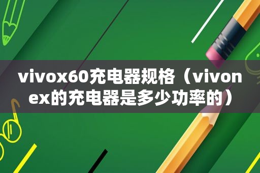 vivox60充电器规格（vivonex的充电器是多少功率的）