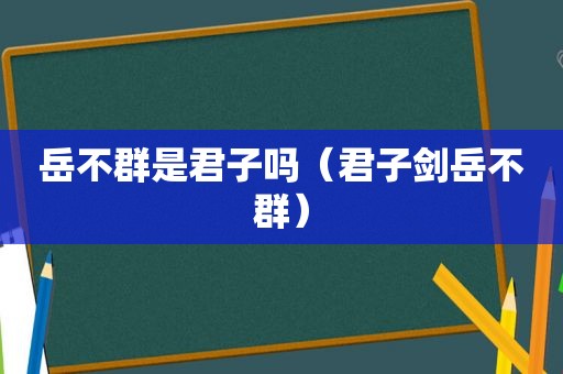 岳不群是君子吗（君子剑岳不群）