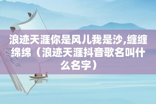 浪迹天涯你是风儿我是沙,缠缠绵绵（浪迹天涯抖音歌名叫什么名字）