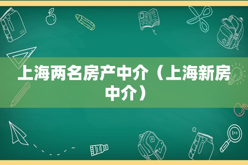 上海两名房产中介（上海新房中介）