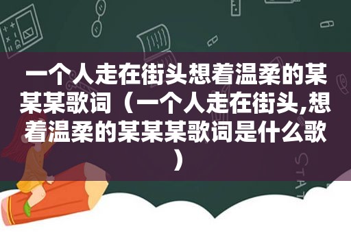 一个人走在街头想着温柔的某某某歌词（一个人走在街头,想着温柔的某某某歌词是什么歌）