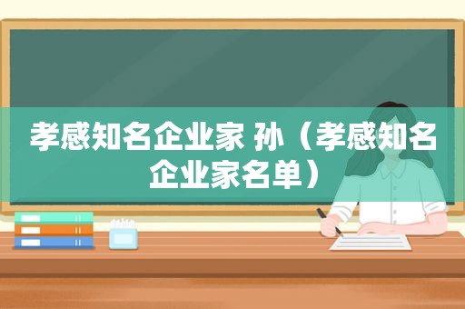 孝感知名企业家 孙（孝感知名企业家名单）