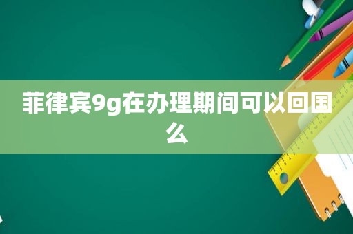 菲律宾9g在办理期间可以回国么