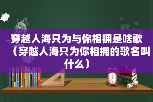 穿越人海只为与你相拥是啥歌（穿越人海只为你相拥的歌名叫什么）