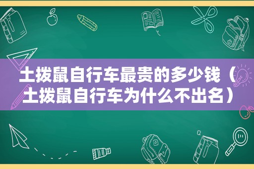 土拨鼠自行车最贵的多少钱（土拨鼠自行车为什么不出名）