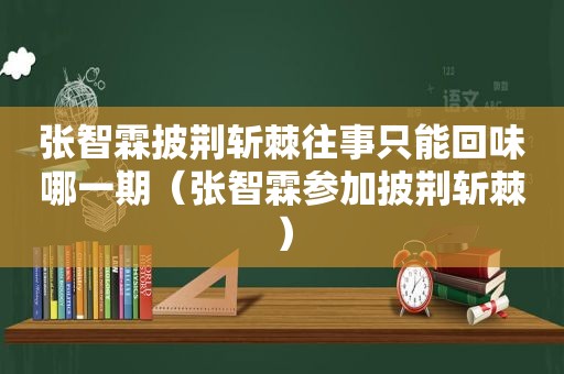 张智霖披荆斩棘往事只能回味哪一期（张智霖参加披荆斩棘）