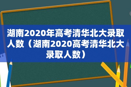 湖南2020年高考清华北大录取人数（湖南2020高考清华北大录取人数）