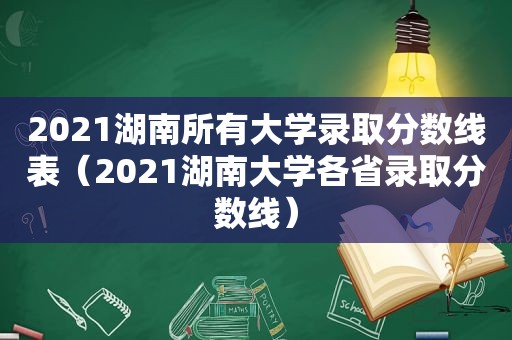 2021湖南所有大学录取分数线表（2021湖南大学各省录取分数线）