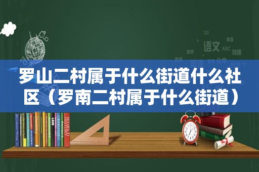 罗山二村属于什么街道什么社区（罗南二村属于什么街道）