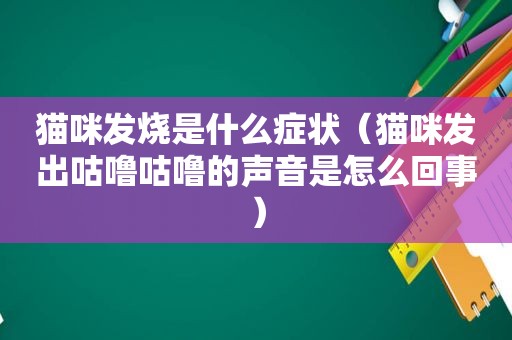 猫咪发烧是什么症状（猫咪发出咕噜咕噜的声音是怎么回事）