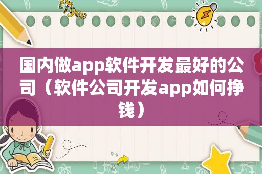 国内做app软件开发最好的公司（软件公司开发app如何挣钱）