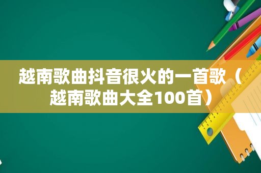 越南歌曲抖音很火的一首歌（越南歌曲大全100首）