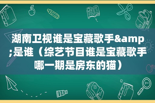 湖南卫视谁是宝藏歌手&是谁（综艺节目谁是宝藏歌手哪一期是房东的猫）