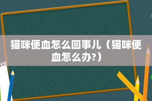 猫咪便血怎么回事儿（猫咪便血怎么办?）