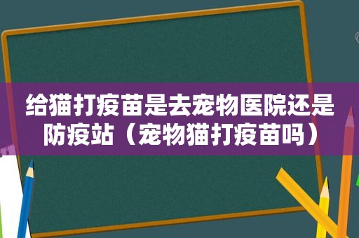 给猫打疫苗是去宠物医院还是防疫站（宠物猫打疫苗吗）