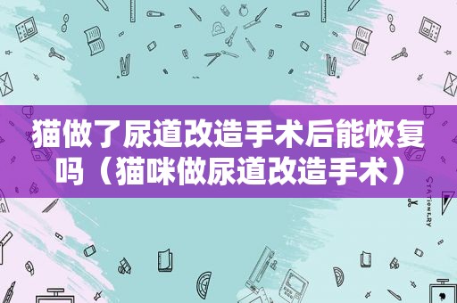 猫做了尿道改造手术后能恢复吗（猫咪做尿道改造手术）