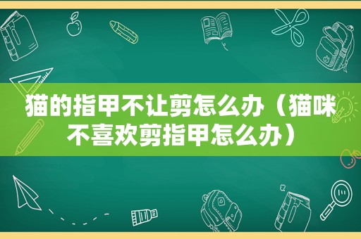 猫的指甲不让剪怎么办（猫咪不喜欢剪指甲怎么办）