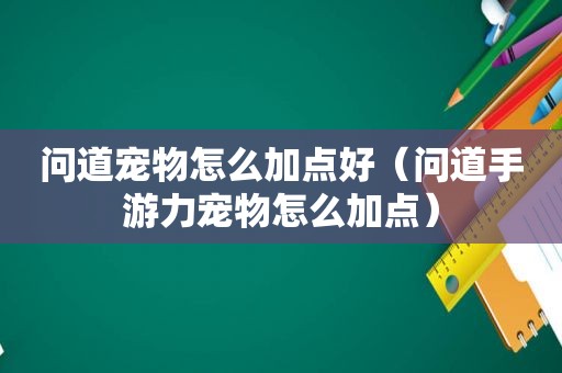 问道宠物怎么加点好（问道手游力宠物怎么加点）