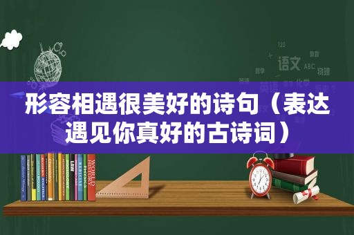 形容相遇很美好的诗句（表达遇见你真好的古诗词）