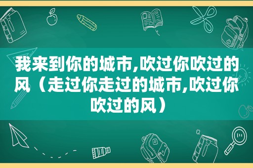 我来到你的城市,吹过你吹过的风（走过你走过的城市,吹过你吹过的风）