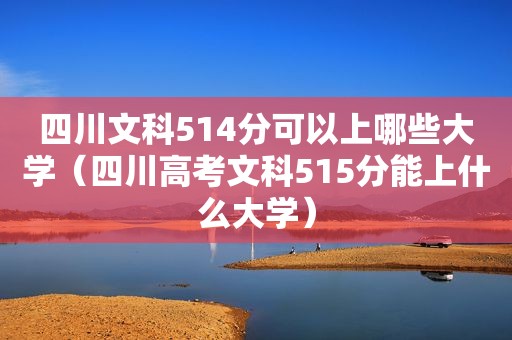 四川文科514分可以上哪些大学（四川高考文科515分能上什么大学）