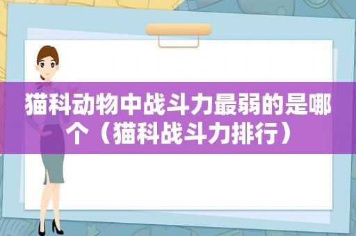 猫科动物中战斗力最弱的是哪个（猫科战斗力排行）