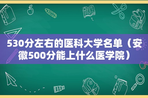 530分左右的医科大学名单（安徽500分能上什么医学院）