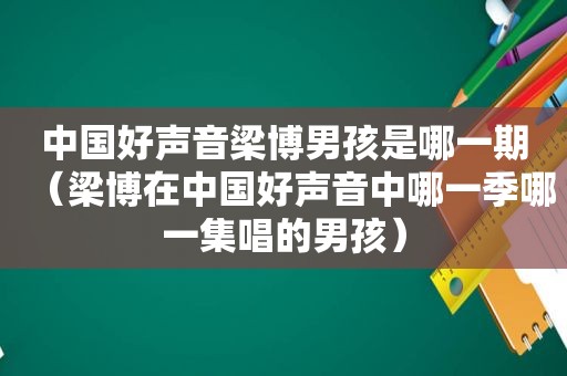 中国好声音梁博男孩是哪一期（梁博在中国好声音中哪一季哪一集唱的男孩）