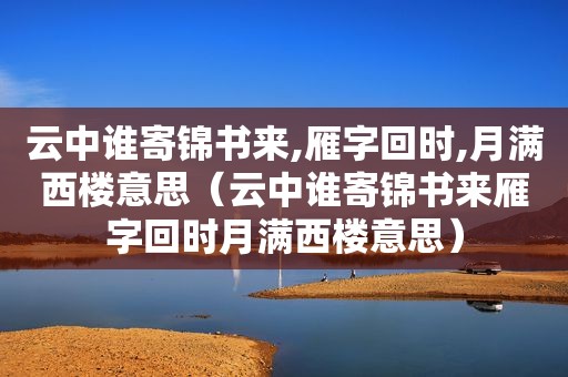 云中谁寄锦书来,雁字回时,月满西楼意思（云中谁寄锦书来雁字回时月满西楼意思）