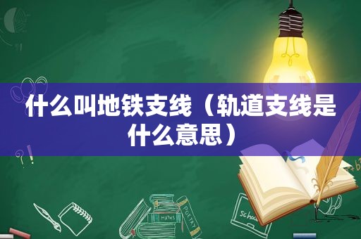 什么叫地铁支线（轨道支线是什么意思）