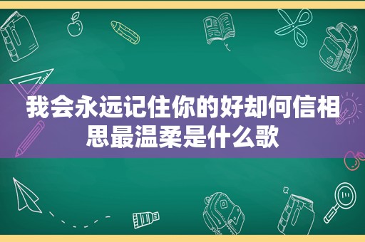 我会永远记住你的好却何信相思最温柔是什么歌