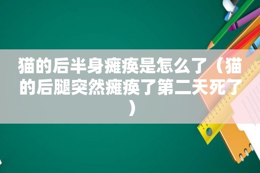 猫的后半身瘫痪是怎么了（猫的后腿突然瘫痪了第二天死了）