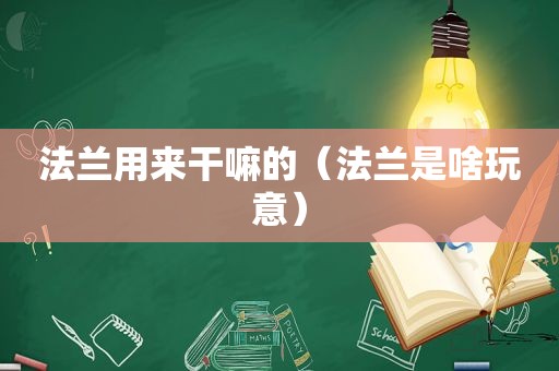 法兰用来干嘛的（法兰是啥玩意）