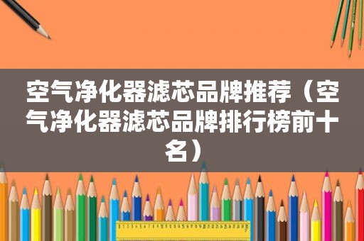 空气净化器滤芯品牌推荐（空气净化器滤芯品牌排行榜前十名）