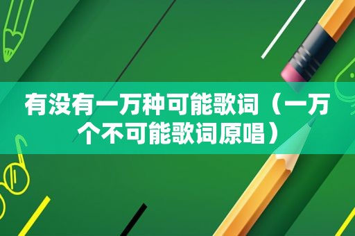 有没有一万种可能歌词（一万个不可能歌词原唱）