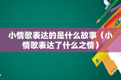 小情歌表达的是什么故事（小情歌表达了什么之情）